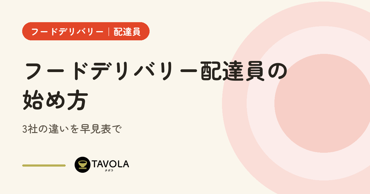 フードデリバリー配達員の始め方｜3社の違いを早見表で【2026年10月】